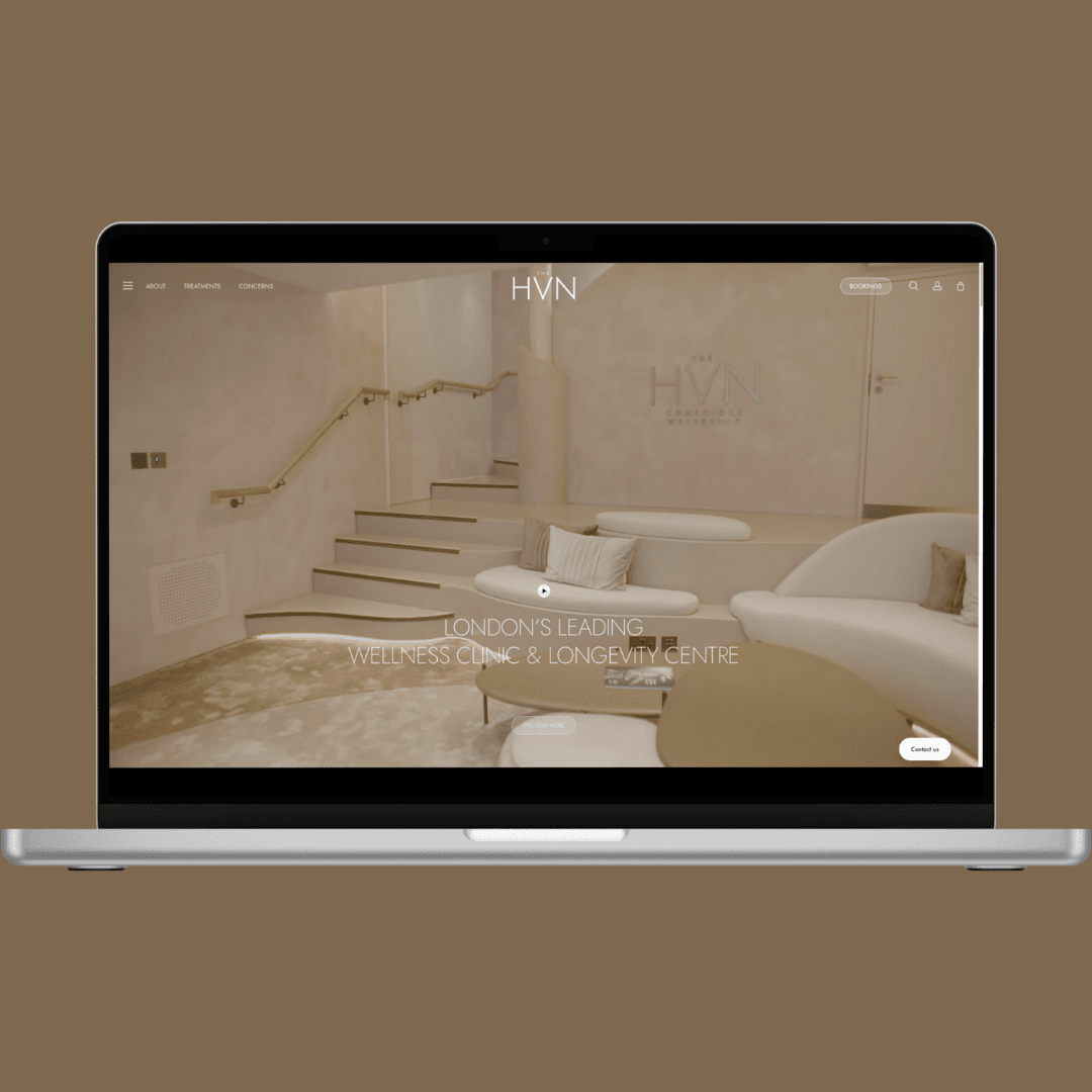 Clinic website on laptop